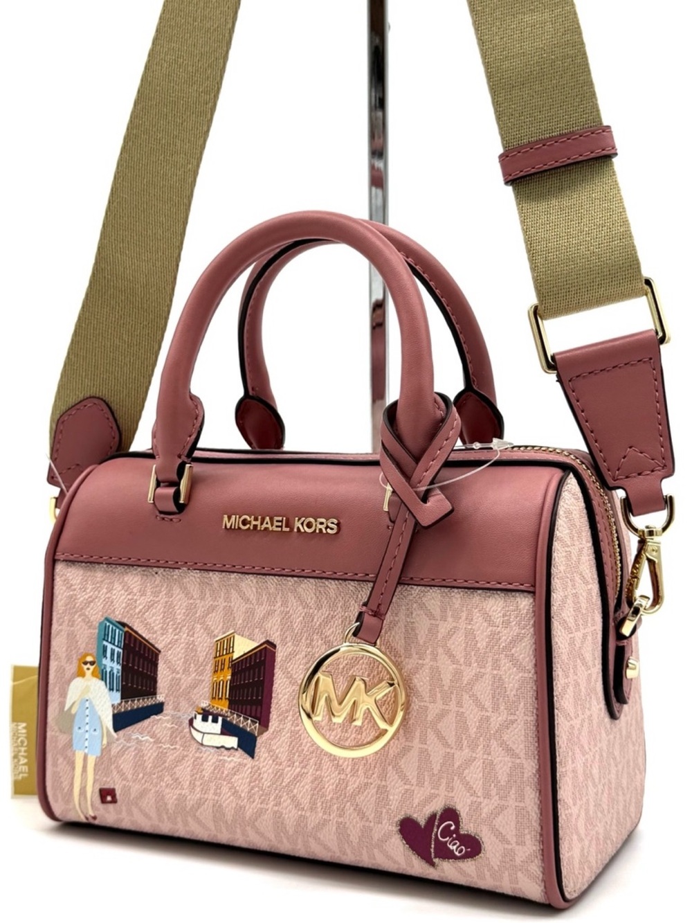 Michael Kors XS Jet Set Travel Girl Duffle Crossbody Bag Powder Blush